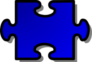 large blue puzzle piece