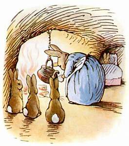 Mother rabbit and her bunnies