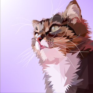 Watercolor of orange & white cat, head & shoulders