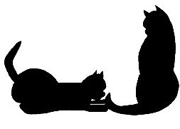 2 black cats in silhouette