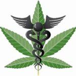 Marijuana leaf and medical symbol