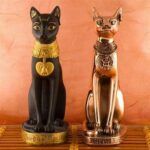 2 Egyptian cat statues