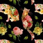 kitty and rose fabric swatch