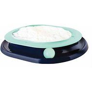 cushion atop circular stand with track and ball