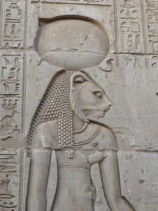 Egyptian Wall relief, showing Sekhmet