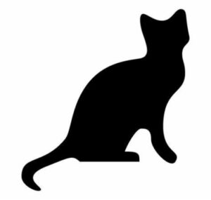 Silhouette: cat seated