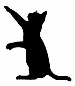 Silhouette: Cat reaching