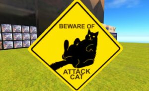 Sign: Beware of attack cat