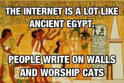 Egyptian drawing comparing it to the internet