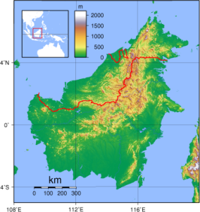 Topo map of Borneo
