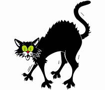 Cartoon of stressed black cat