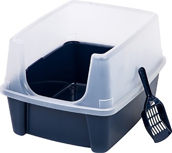 high-sided litter box + slotted scoop