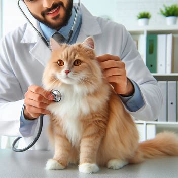 Cat with vet