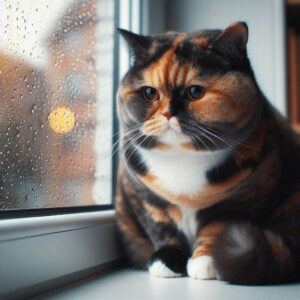 Tortoise cat looking mad